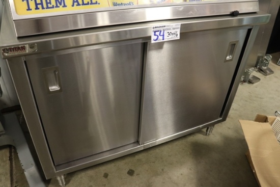 30" x 46" stainless cabinet with 2 sliding doors - nice