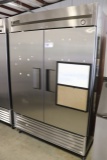 True T-49 stainless 2 door cooler - good interior - some minor damage to ex