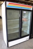 True GDM-49-LD glass 2 door cooler with LED door lighting - Nice