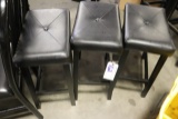 All to go - 3 black wood stools