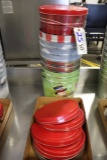 All to go - 10 Christmas themed popcorn tins with lids