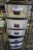 Plastic storage bins with misc. plastic bags