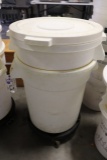 Times 2 - Carlisle ingredients bins with lids & dolly