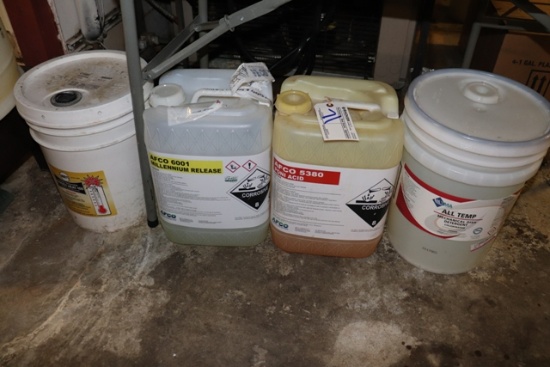 All to go - partials gallons - release poni acid, detergent, heavy heat 100