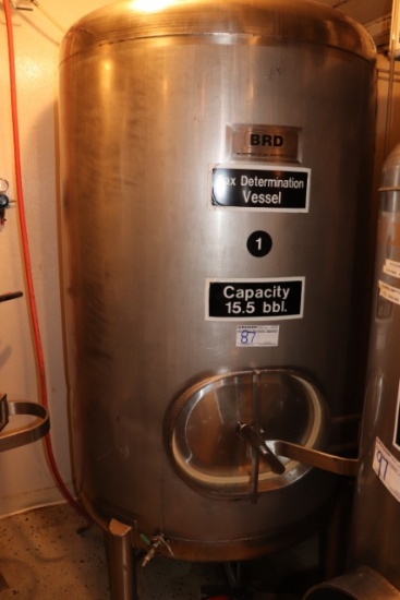 BRD 15.5-barrel stainless vertical brite tank