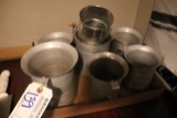 Box flat of aluminum measuring cups