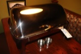 Roll top chafing unit - heavy duty with brass accents