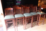 Times 15 - Wood frame olive padded bar chairs