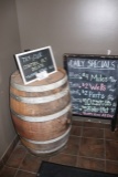 Wine Barrel & chalk board