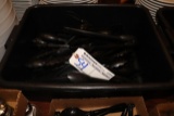 Tote of black acrylic salad tongs