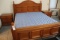 NICE 6 piece oak bedroom set with king sized bed, 2 night stands, 1 chest o