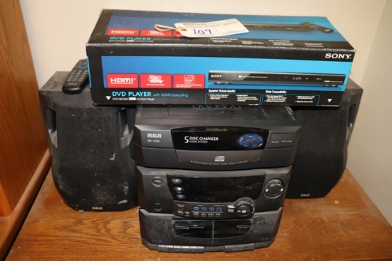 All to go -  RCA 5 disc changer, speakers and new Sony DVD player