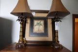 Palm tree lamps and picture
