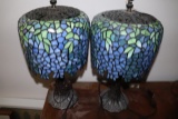 All to go -   2  Big glass lamps (blue and green)