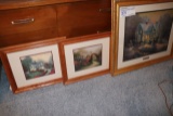 3 Thomas Kinkade prints and framed  Blessing of Christmas, Home is where th