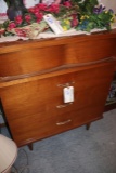 Walnut 3 pc bedroom set, chest of drawers, mirrored dresser and queen size