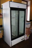 True GDM-33 glass 2 door cooler - Nice