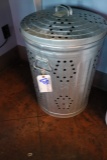 Perforated metal trash can