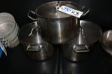 Times 3 - Heavy duty stock pots with lids