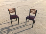 Times 12 - Black metal frame & burgundy seat dining chairs