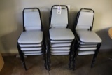 Times 16 - black metal framed gray padded stack chairs