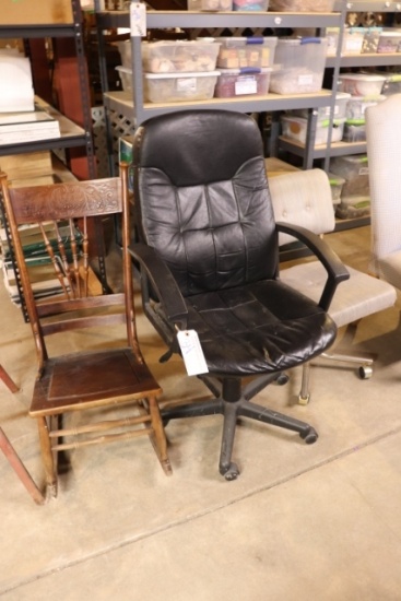 Wood rocker & 2 office chairs
