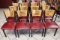 Times 12 - Black metal frame & burgundy seat dining chairs