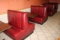 Times 4 - Burgundy vinyl 4 person booths w/ 30