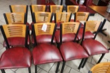 Times 12 - Black metal frame & burgundy seat dining chairs