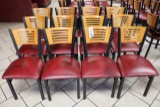 Times 12 - Black metal frame & burgundy seat dining chairs