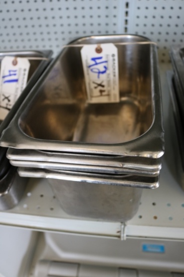 Times 4 - 1/3 x 6" stainless inset pans