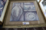 Framed Vase, bowl, plate picture