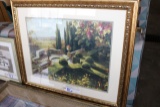 Framed wall landscape picture