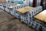 Times 5 - Triangle / block square blue brown tweed  4 passenger booths with