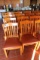 Times 20 - Maple slat back dining chairs w/ brown vinyl seats - Nice!