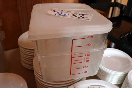 Times 2 - 4 quart food storage containers w/ lids