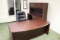 Office to go - cherry finish system - desk (some damage) credenza with over