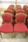 Times 10 - maple framed with red padded back and seat dining chairs - nice