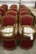 Times 12 - maple framed with red padded back and seat dining chairs - nice