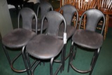 Times 5 - black vinyl bar chairs - as is