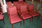 Times 13 - wood framed tweed back and seat dining chairs