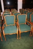 Times 10 - green padded back and seat wood framed dining chairs - 2 captain