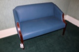 Blue vinyl hall seat