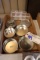 Box of small spring form pans , measuring cups & round cutter set