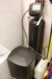 Water softener system w/ single tank & salt brine tank