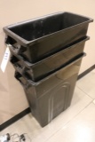 Times 3 - Black kitchen trash cans