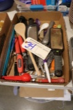 Box of measuring spoons & kitchen small wares