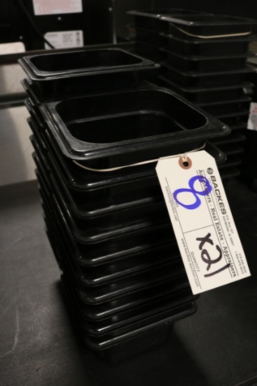 Times 21 - Black 1/6 x 4" acrylic inset pans - no lids