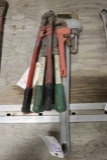 All to go - these are all as is - pipe wrenches, cable cutter, bolt cutters