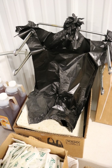 Bag dispenser with some bags